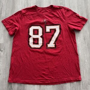 Tampa Bay Buccaneers Shirt Mens Large Red NFL Football Gronkowski 87 Nike Tee